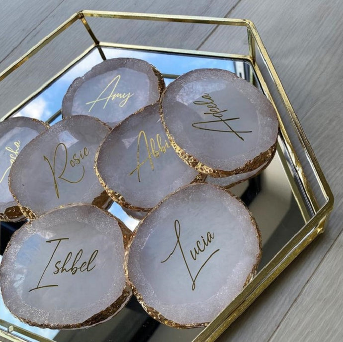 Personalized Agate Coaster/Jewelry Tray