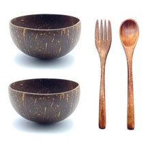 Load image into Gallery viewer, Natural Coconut Salad Bowls and Utensils
