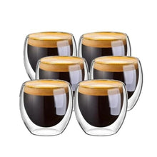 Load image into Gallery viewer, 2-4-6 Pcs/set  80/250/350/450ML Double Wall Handmade Heat Resistant Coffee Cup
