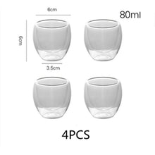 Load image into Gallery viewer, 2-4-6 Pcs/set  80/250/350/450ML Double Wall Handmade Heat Resistant Coffee Cup
