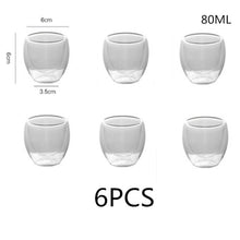 Load image into Gallery viewer, 2-4-6 Pcs/set  80/250/350/450ML Double Wall Handmade Heat Resistant Coffee Cup
