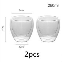 Load image into Gallery viewer, 2-4-6 Pcs/set  80/250/350/450ML Double Wall Handmade Heat Resistant Coffee Cup
