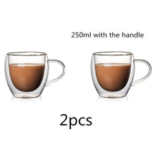 Load image into Gallery viewer, 2-4-6 Pcs/set  80/250/350/450ML Double Wall Handmade Heat Resistant Coffee Cup
