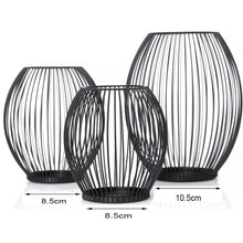 Load image into Gallery viewer, 3Pcs Black Metal Lantern Candle Holders
