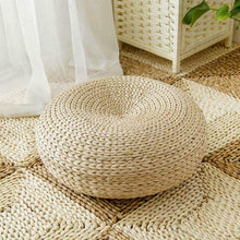 Load image into Gallery viewer, Handmade Natural Straw Pouf 1 Pc
